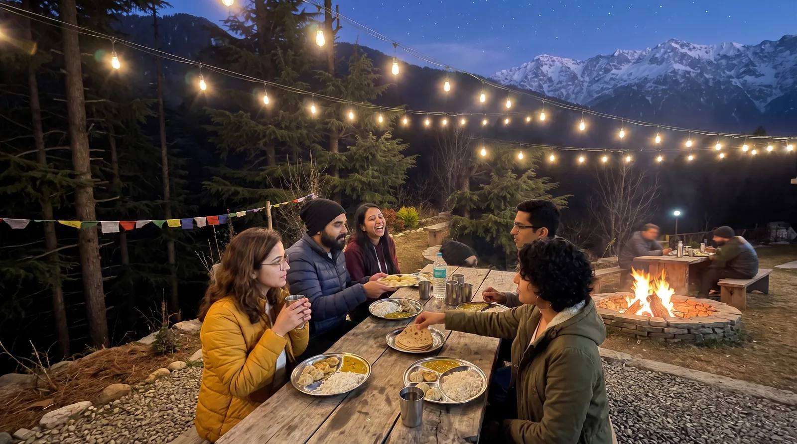 Dharamkot & Triund: Dinner by the fire