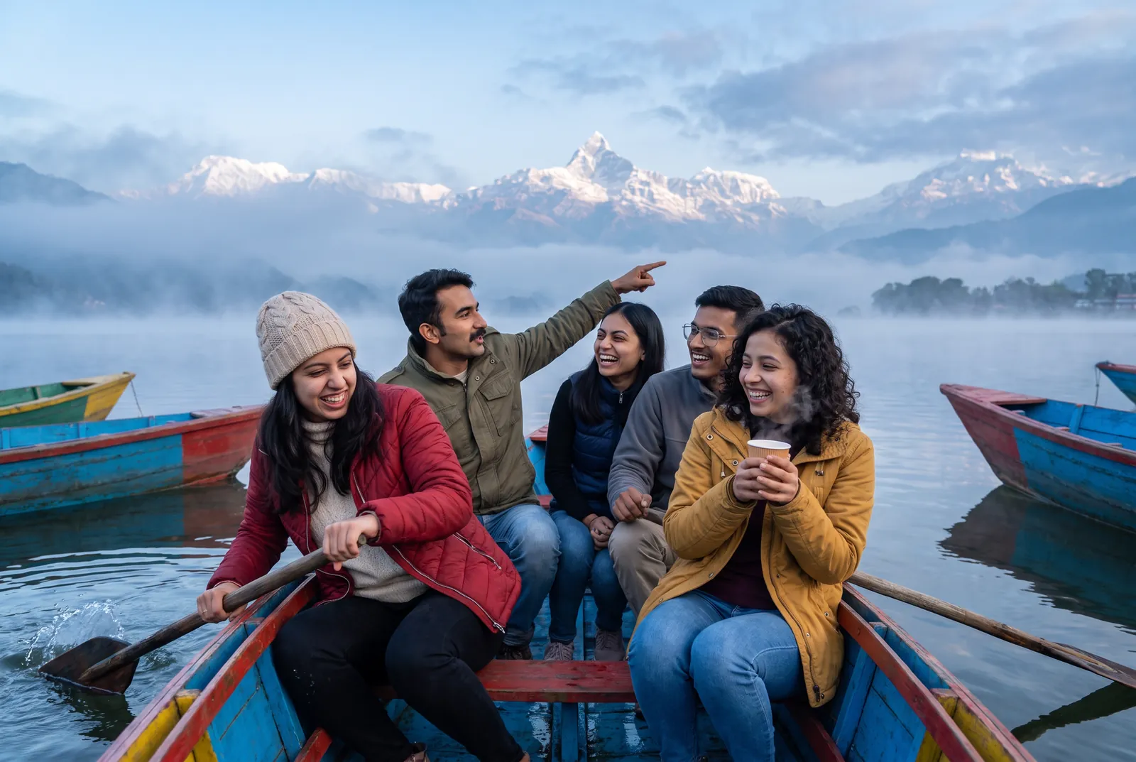 Nepal: Phewa Lake by boat, Pokhara